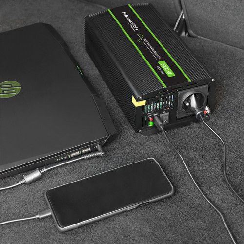 Qoltec Pure Sine Wave Power Inverter 2000W with Input Voltage 24V 51938