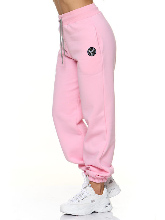 Bodymove Παντελόνι Γυναικείας Φόρμας Φαρδύ Ροζ