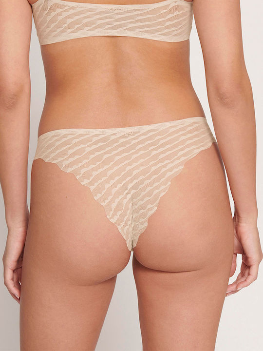 Sloggi Women's Brazil Seamless with Lace Beige