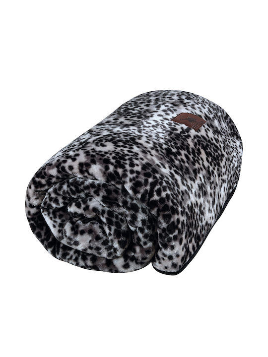 Greenwich Polo Club 3434 Velvet Single Blanket 160x220cm Gray - Black