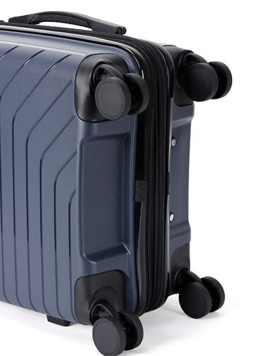 Lavor Large Hard Blue Travel Suitcase with 4 Wheels Height 75cm