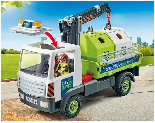 Playmobil Stadt Aktion Fahrzeug zur Sammlung von Glasrecyclingbehältern für 4-10 Jahre
