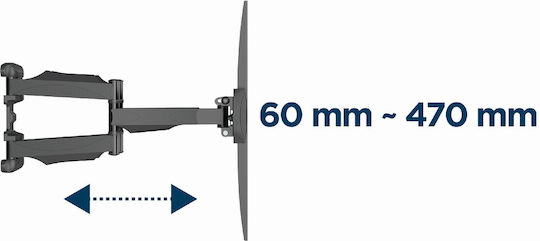 Gembird WM-58ST-01 Βάση Τηλεόρασης Τοίχου με Βραχίονα έως 58" και 36kg Μαύρο