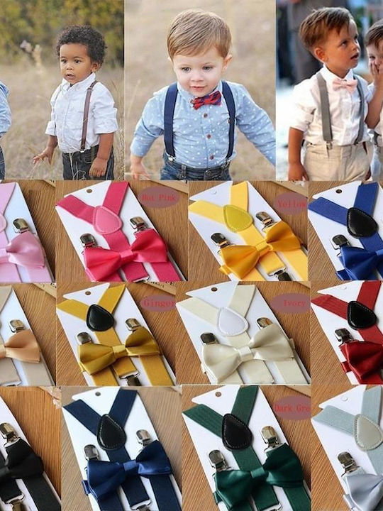 TakTakBaby Σετ Παιδικές Τιράντες με Γραβάτα σε Μπεζ Χρώμα με 3 Κλιπ