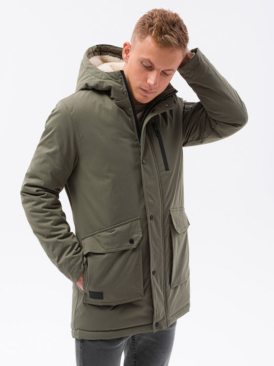 Ombre 20854 Herren Winter Jacke Lässig Khaki