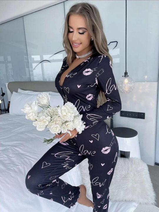 Woman's Fashion Winter Damen Pyjama-Set Blau