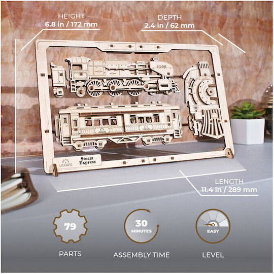 Ugears Wooden Construction Toy Steam Express for Children 5+ years+ Years