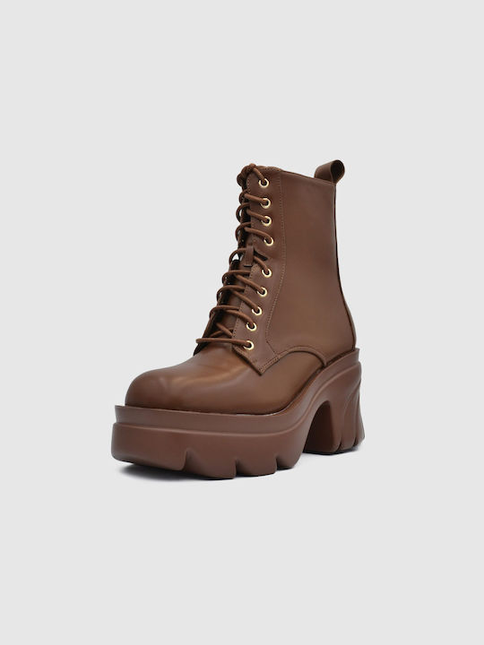 Joya Women's Combat Boots Brown