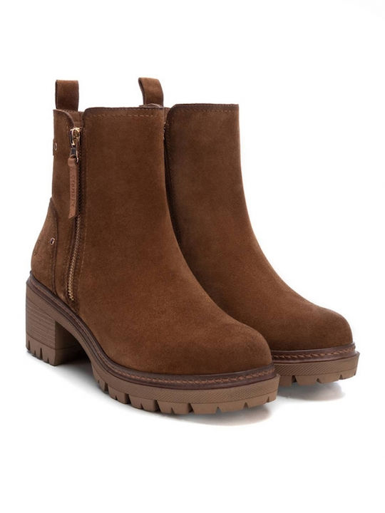 Leder Stiefeletten Damen Braun
