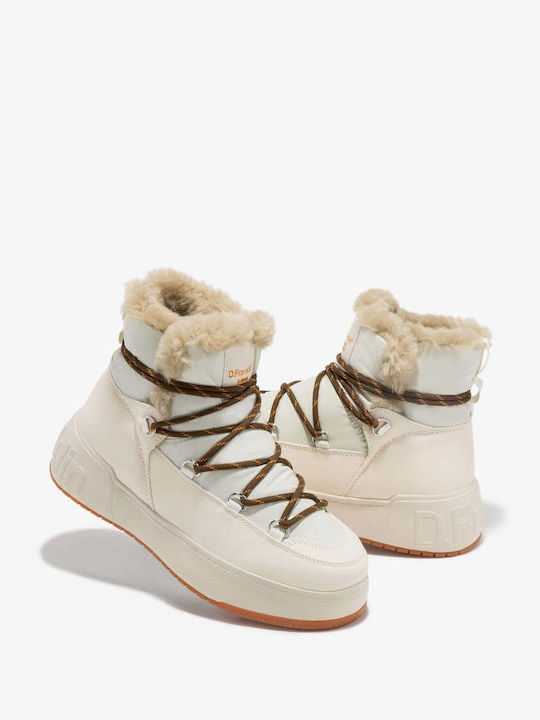 Women's Ankle Boots with Fur Beige
