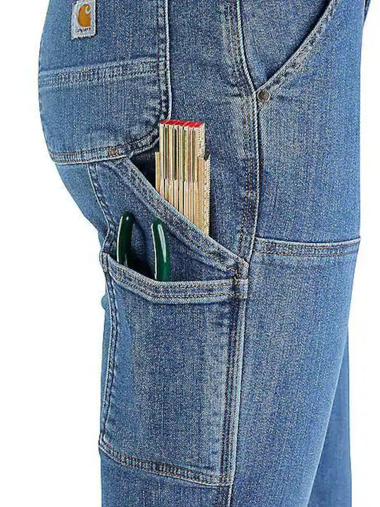 Ανδρικό Παντελόνι Τζιν με Regular Straight Εφαρμογή Μπλε