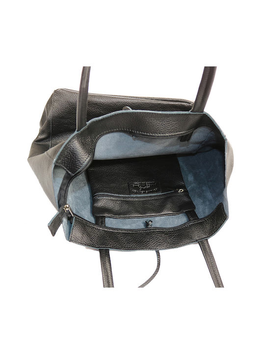 Leather Women's Bag Shopper Shoulder Black