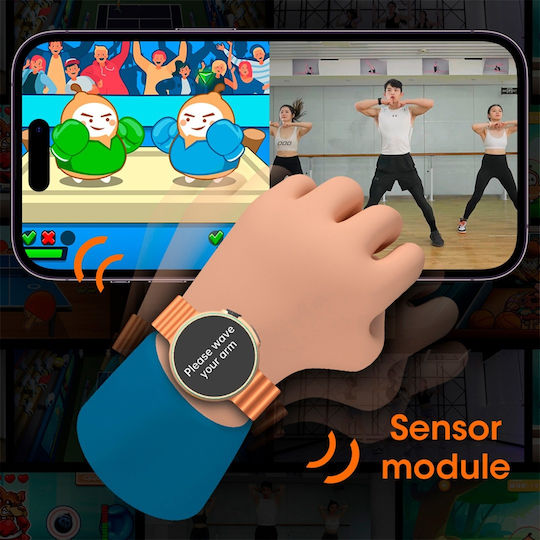 Microwear 9 ULTRA Pro Smartwatch με Παλμογράφο (Silver / Orange)