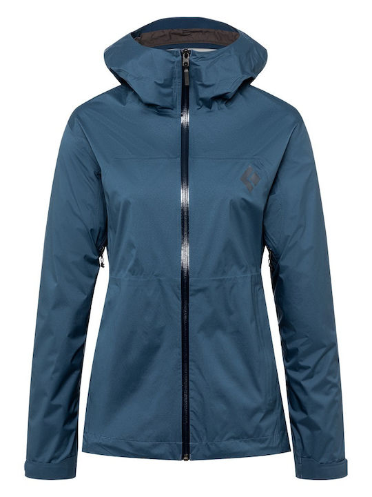 Stormline Stretch Rain Shell Κοντό Γυναικείο Puffer Μπουφάν Αδιάβροχο και Αντιανεμικό για Χειμώνα Μπλε