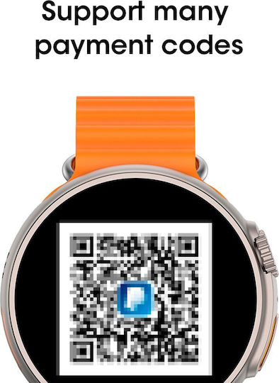 Microwear 9 ULTRA Pro Smartwatch με Παλμογράφο (Silver / Orange)