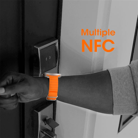 Microwear 9 ULTRA Pro Smartwatch με Παλμογράφο (Silver / Orange)