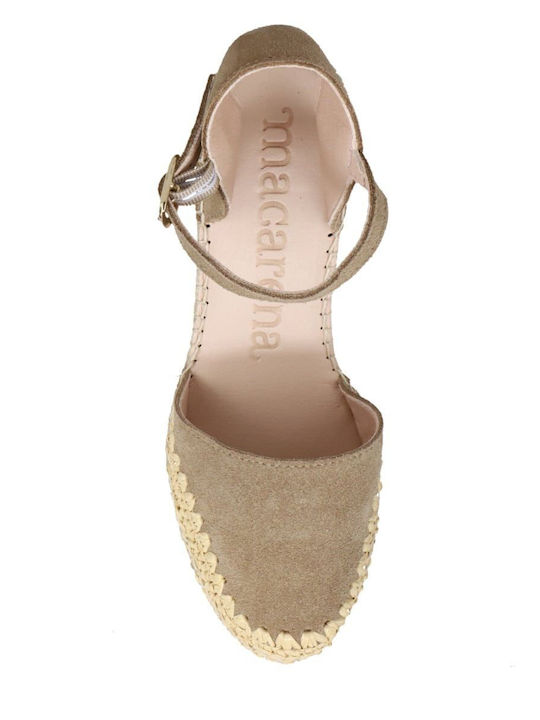 Women's Suede Platform Espadrilles Brown