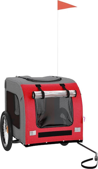 vidaXL Dog Carrying Red Stroller for 45kg Pets L133.5xW73.5xH69cm