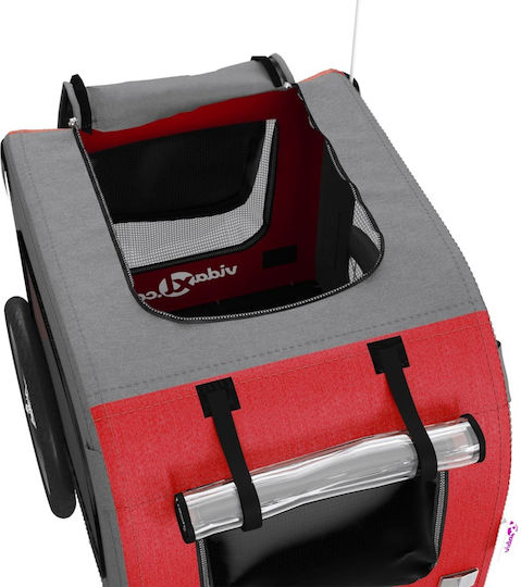 vidaXL Dog Carrying Red Stroller for 45kg Pets L133.5xW73.5xH69cm