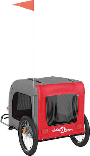 vidaXL Dog Carrying Red Stroller for 45kg Pets L133.5xW73.5xH69cm
