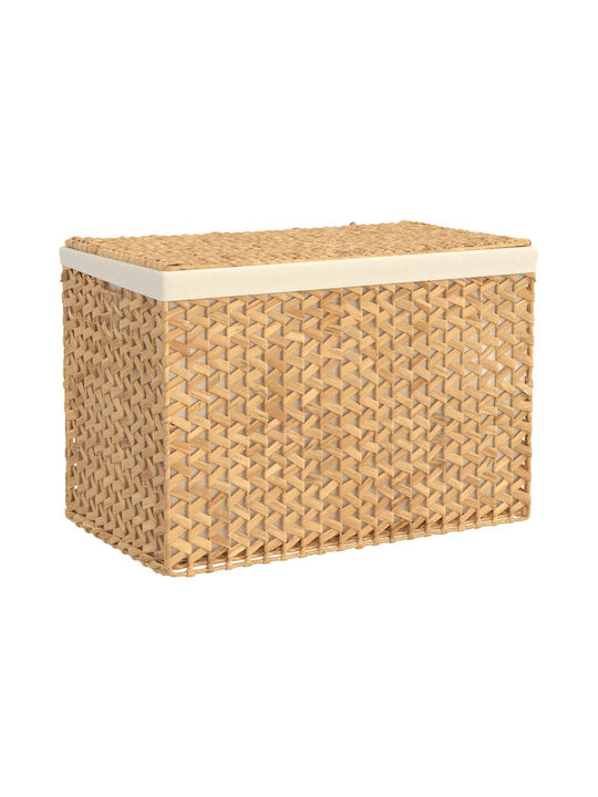 vidaXL Καλάθι Απλύτων Μεταλλικό με Καπάκι 75x42.5x52cm Καφέ