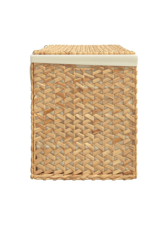 vidaXL Καλάθι Απλύτων Μεταλλικό με Καπάκι 75x42.5x52cm Καφέ