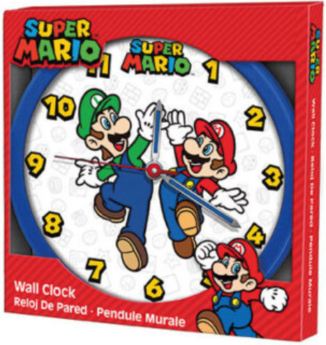 Kids Euroswan Kids Wooden Wall Clock Super Mario 24.5x24.5cm