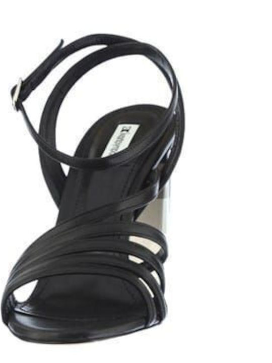 Leder Damen Sandalen in Schwarz Farbe