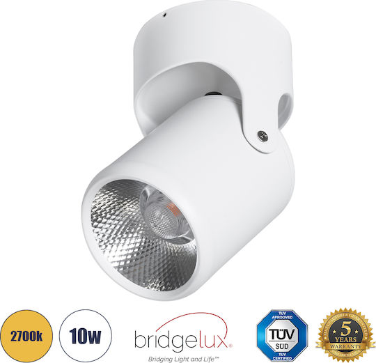 GloboStar Единично LED Топло бяло Спот в Бял Цвят