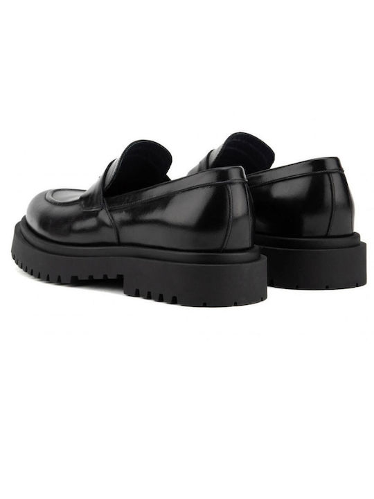 Δερμάτινα Ανδρικά Loafers σε Μαύρο Χρώμα