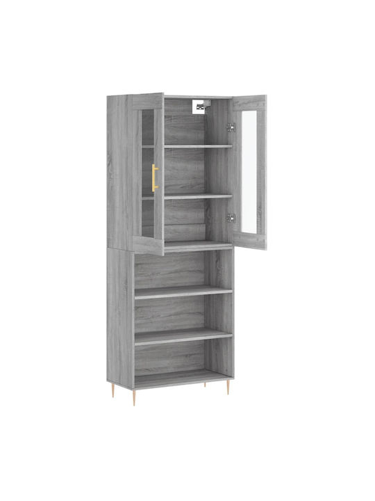 Dulap Pentru Sufragerie Din Placă Din Lemn Agregat Gri 69.5x34x180cm