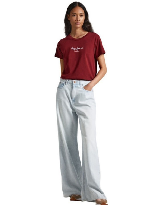 Pepe Jeans E1 Women's T-shirt Burgundy