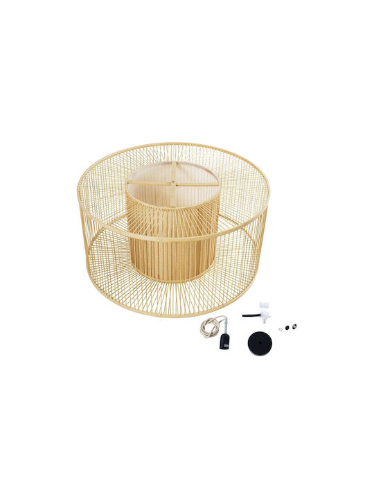 GloboStar Pendant Light Beige Boho Grid with Socket E27 80x38cm