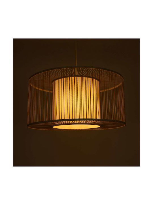 GloboStar Hibiscus Hanging Ceiling Light Beige Boho Grid with E27 Socket 80x38x38cm