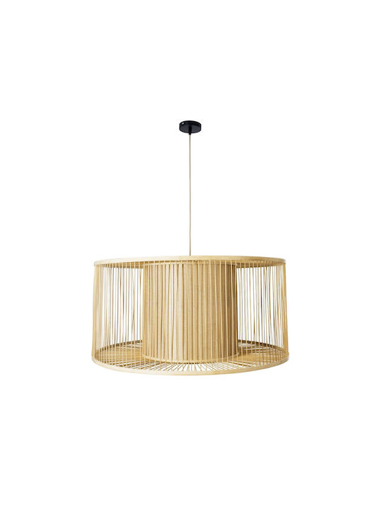 GloboStar Hibiscus Hanging Ceiling Light Beige Boho Grid with E27 Socket 80x38x38cm