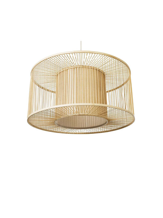 GloboStar Hibiscus Hanging Ceiling Light Beige Boho Grid with E27 Socket 80x38x38cm