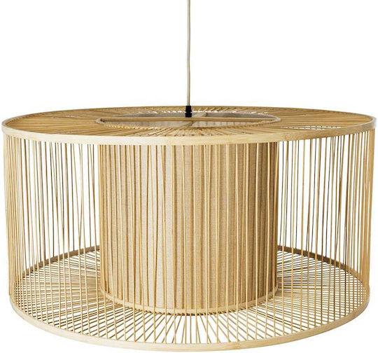 GloboStar Hibiscus Hanging Ceiling Light Beige Boho Grid with E27 Socket 80x38x38cm