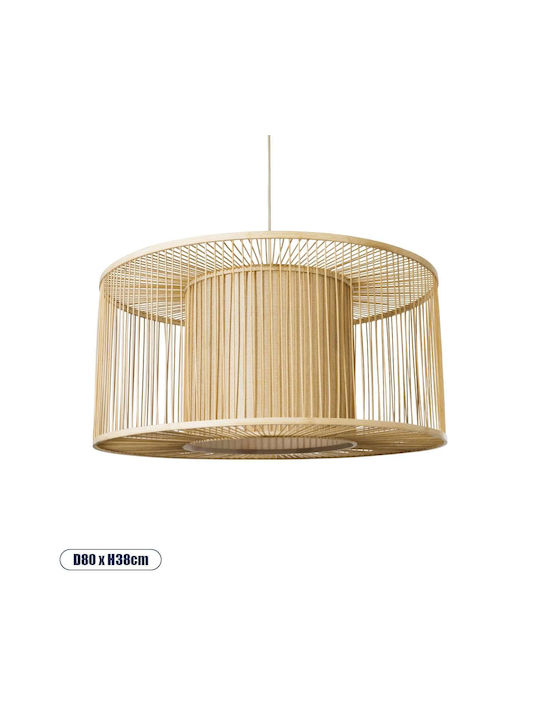 GloboStar Hibiscus Hanging Ceiling Light Beige Boho Grid with E27 Socket 80x38x38cm