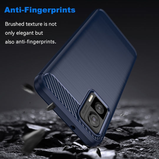 Neo Brushed Texture Carbon Fiber Задна корица Силикон Син (Motorola Edge 30)
