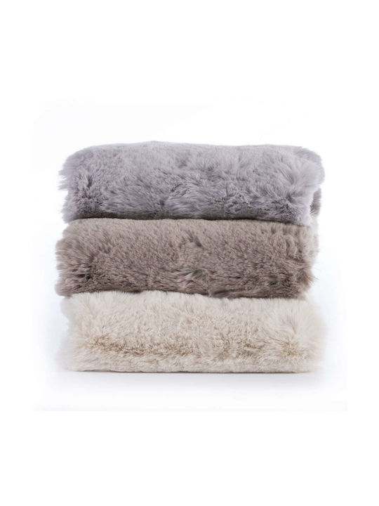 Nef-Nef Homeware Estelle Rug Rectangular Shaggy Furry Ecru