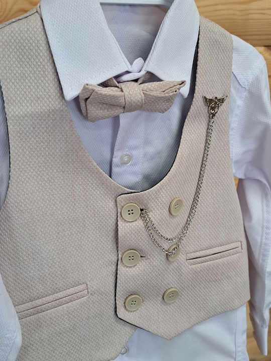 Extan Bebe Costum de botez pentru băieți Bej