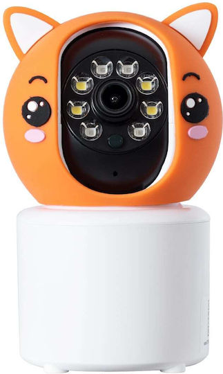 GloboStar 86081 IP Κάμερα Παρακολούθησης Wi-Fi Full HD 1080p Μπαταρίας Πορτοκαλί