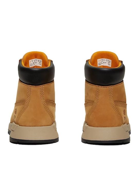 KILLINGTON TREKKER Leather Kids Boots with Laces Yellow