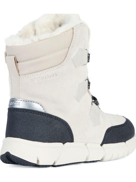 J Flexyper Suede Παιδικά Μποτάκια Χιονιού με Φερμουάρ Μπεζ