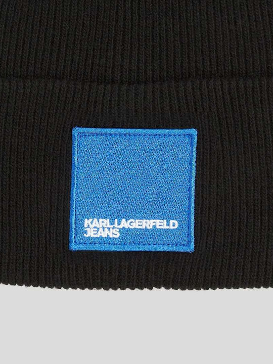 Karl Lagerfeld Beanie Unisex Beanie Gestrickt in Schwarz Farbe