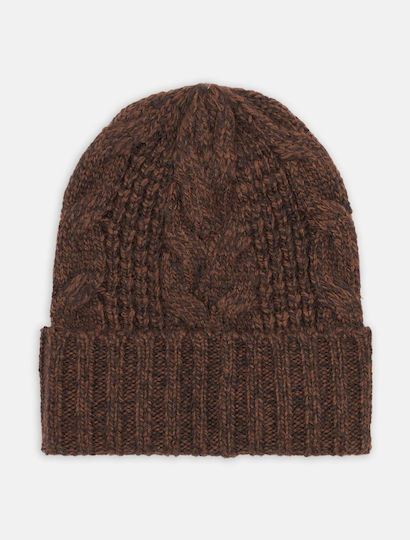 Hoxie Beanie Unisex Σκούφος Πλεκτός σε Καφέ χρώμα