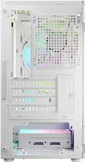 Logic Portos ARGB Gaming Mini Tower Computer Case with White Side Window