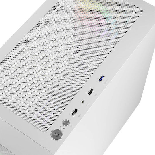 Logic Portos ARGB Gaming Mini Tower Computer Case with White Side Window