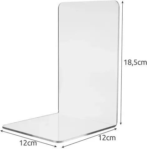 Plastic Bookend in Transparent Color 6pcs 12x12x18.5cm