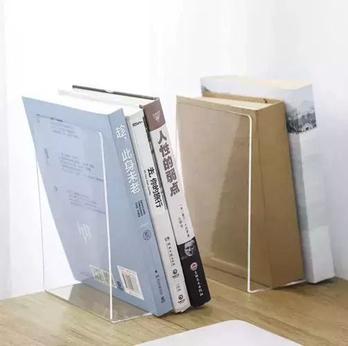 Plastic Bookend in Transparent Color 6pcs 12x12x18.5cm